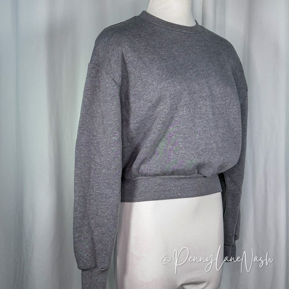Wild Fable Cropped Fleece Pullover Sweatshirt Gray - Picture 5 of 9